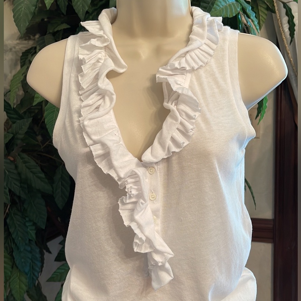 J CREW FACTORY ORANGE PRINT SKIRT & RUFFLE TOP - Picture 5 of 9